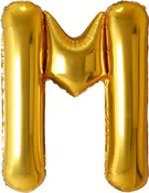 34" Foil Mylar Gold Letter 'M' Balloon