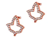 ALPHA KAPPA ALPHA Ivy Outline Sterling Silver Earring Rose Gold Plated  (E005)