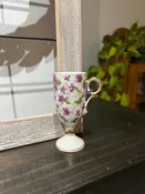 Vintage Demitasse Tea Cup with Pedestal Base - Collectible Small Porcelain Espresso Cup, Antique Style Gift