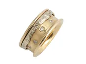 14K Two-Tone Gold and Diamond Contemporary Band