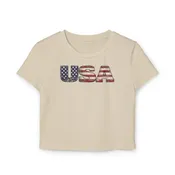 USA Flag Crop Tee