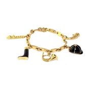 18K Yellow Gold Enamel Hunting Motifs Charm Bracelet by Hermès Style B-41559-FL-0-0