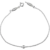 14k White Gold Round Diamond Bezel Set Stationary Bracelet