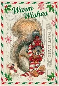 Warm Wishes Vintage Squirrel Christmas Cards  Pk/10