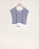 Navy Striped Mock Sweater Wrap
