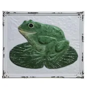 Embossed Frog on Lily Pad Wall Art