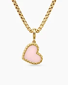 Amulette cœur DY Elements® en or jaune 18 carats avec opale rose, 15,2 mm
