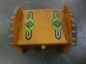 1940s Floral Wood Food Recipe Kitchen Box Hinged Lid