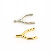 10mmx17mm Sterling Silver or Vermeil Wide Wishbone Luck Lucky Charm
