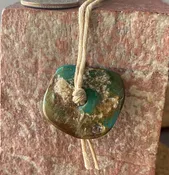 10.8 carat Stone Mountain Turquoise disc bead