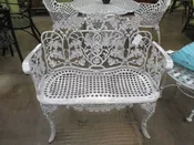 Black Aluminum Oak Leaf Bench