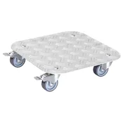 11.4" Silver Square Diamond Plated Aluminum Plant Caddy