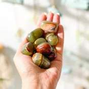 Beautiful Genuine Banded Green Onyx Tumbled Stones - 1.5 Inches