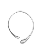 Collier rigide argenté aux gouttes irrégulières