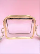 Clear Stadium Bag with Gold Trim