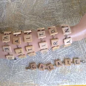 scrabble tile bracelet: create