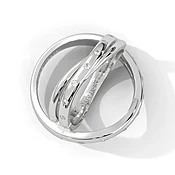 0.04 Ct Lab Diamond Women's Couple Band Set White Gold