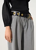 Black leather belt