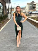 Ainslee Velvet Pleat Midi Dress