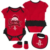 Houston Rockets Creeper, Bib and Bootie Set Infant Girls