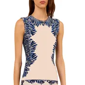 Aylin Sleeveless Knit Jacquard Top in Ocean