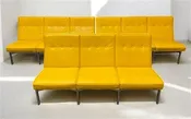 3 Yellow Vinyl Sofas, Vintage 60s 70s Davenport Couches, Danish Modern Furniture