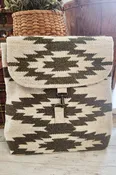 Cream & Olive Aztec Backpack