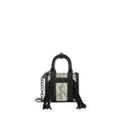 Cowhide Mini Fringe Tote - Black