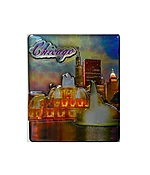Buckingham fountain in sunset reflective enamel magnet
