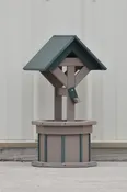2 ft. Poly Wishing Well Flower Planter, (Weathered Wood/Green)