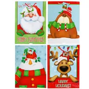 GIFT BAG XL CHRISTMAS 4 ASSORTED 13 X 18 X 5 CHARACTER FACE
