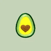 Avocado Heart Embroidered Sticker Patch