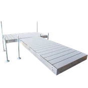 12’ T-Shaped Boat Dock System with Aluminum Frame and Aluminum Decking