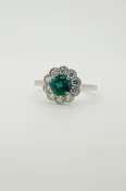 Emerald and Diamond Flower Ring — Shannon's Fine Jewelry