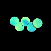 28mm Fusible Dichroic Blue/Gold Aurora Borealis Black Precut Circles / 90 COE