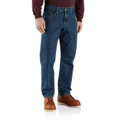 Men's Relaxed Fit Flannel-lined 5-pocket Jean, W34, Canal Color