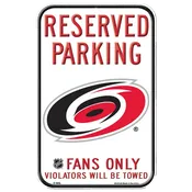 Carolina Hurricanes 11" x 17" White Reserved Parking Sign