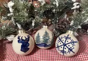 Christmas Ball Ornaments – Country Christmas (3 pieces.)