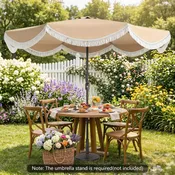 10ft Outdoor Tassel Umbrella With Button Tilt