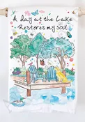 Avery's Home - A Day at the Lake or River Customizable Kitchen Dish Towel