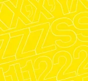 1/2″ Yellow Medium (Helvetica) Vinyl Letters/Numbers Set