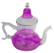 All Glass Hand Blown Teapot Durable Heat Resistance 32 Oz Magenta - Treasure of Morocco