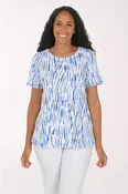 Bright Sky Stripes Short Sleeve Top