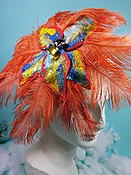 Autumn Orange Ostrich plumes Hair Clip — OMEFOREVER women’s fashion accessories