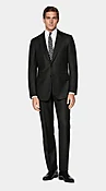 Dark Grey Striped Tailored Fit Milano Suit
