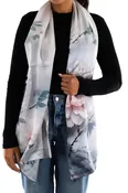 100% Silk Floral Print Scarf-SILK2602