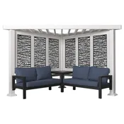 Backyard Discovery Ridgedale Traditional Pergola with Built-in Conversation Seating