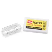 Feather New Hi-Stainless Platinum Coated Double Edge Blades - 10 Pack