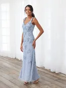 ADRIANNA PAPELL PLATINUM BRIDESMAID DRESSES: ADRIANNA PAPELL 40397