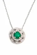 0.51 tcw Columbian Emerald and  Diamonds Necklace
